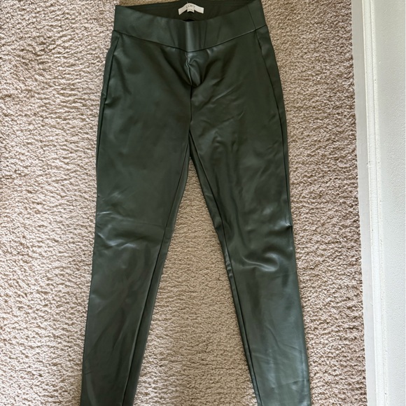 LOFT Pants - LOFT Faux Leather Leggings in Olive Green